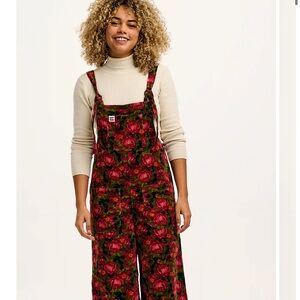 Floral Overalls with Red Roses